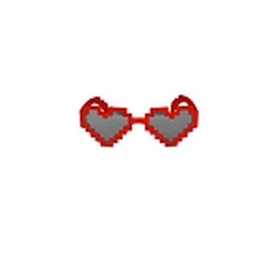 Click to get Pixel Heart Glasses Red Silver Lenses